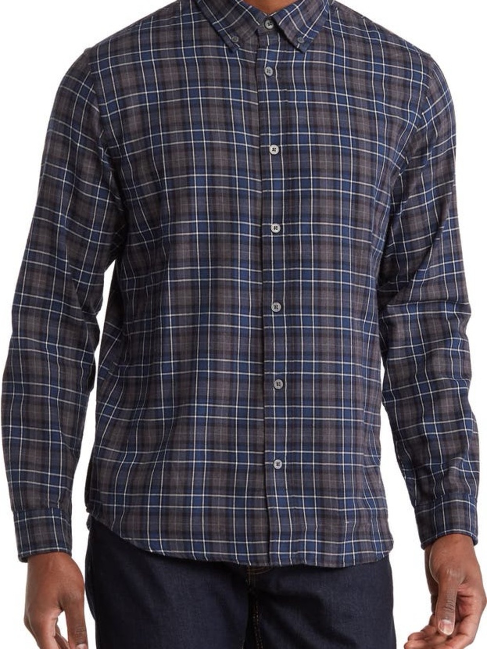 Slate & Stone Navy, White and Gray Plaid Button-Down Shirt